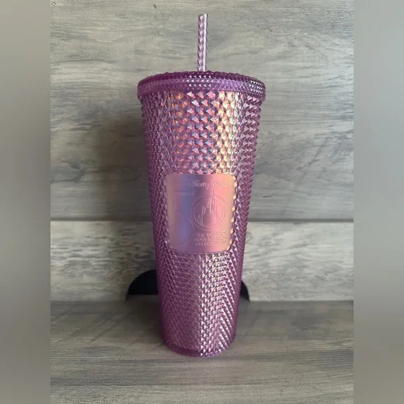 New 2021 Disney World 50th Anniversary Starbucks Purple 24 oz Tumbler Cup 9" - Picture 1 of 3